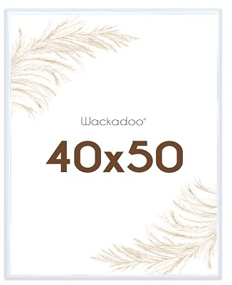 Wackadoo Bilderrahmen 40x50 Weiß Fotowand Fotorahmen aus leichtem Kunststoff mit Glas Picture frame Poster