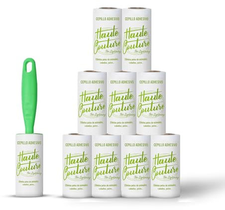 HAUTE COUTURE - Fusselrolle - 10 Rollen - 1 Abroller - Anti-Haare, Staub und Tierhaare