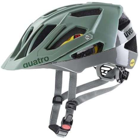 uvex Quatro cc MIPS - sicherer MTB-Helm für Damen und Herren - MIPS-Sysytem - waschbare Innenausstattung - Moss Rhino - 52-57 cm