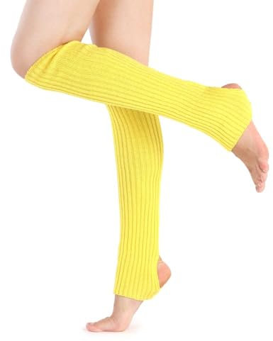 CHTME Gestrickte Ballett Stulpen 1 Paar 50cm Mädchen Ballettstulpen mit Fersenloch Tanzen Stulpen Beinwärmer Damen Mädchen Beinwärmer Stulpen für Tanzen Sport Yoga Legwarmer Beinwarmer Stulpen