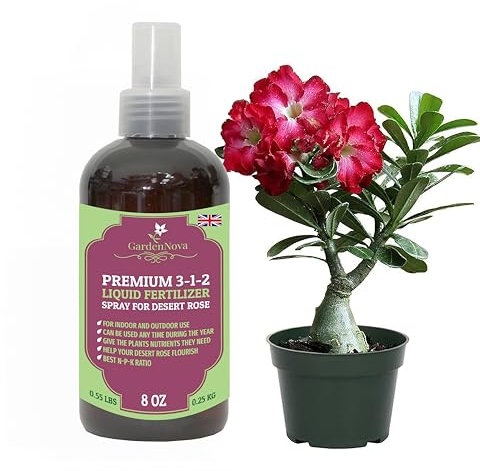 Proffesional Desert Rose Spray Fertilizer Mist for Home Gardening | 3-1-2 Gentle Blend Mist for Healthy Leaves & Growth | Essential Nutrients for Desert Rose - 8oz