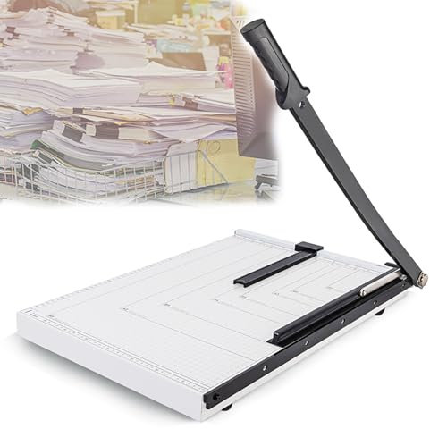 LHQYA Tragbarer A4-Papierschneider, Manueller Schneider Mit Lineal, Gehäuse: 300 X 250 Mm/Keine Grate/kann 15 Blatt Gleichzeitig Schneiden/abnehmbares Lineal/bequemer Griff, Für Den Bürogebrauch