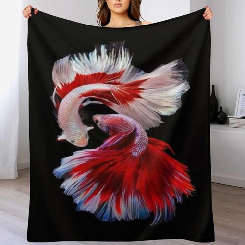 AAPZY Fisch Anime-Charaktere Decke Decke Flannel Sofadecke Strandtuch Teppich Picknickdecke Weich & Plüsch Umhang Für Schlafzimmer, Alle Jahreszeiten （180×200cm）