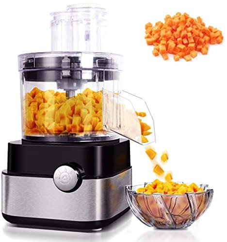 QUSYZD Cortadora y rallador de Verduras eléctrico 3 en 1, Cortador de Frutas y Verduras Comercial con Cuchillas de 6 mm, rallador de 2/3 mm, procesador de Alimentos, procesador de alimen,