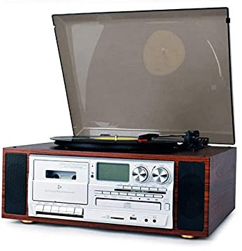 CAFIEDR Tourne-Disque, Valise Bluetooth pour Disque, Platine Vinyle à 3 Vitesses et Radio CD, enregistreur Audio
