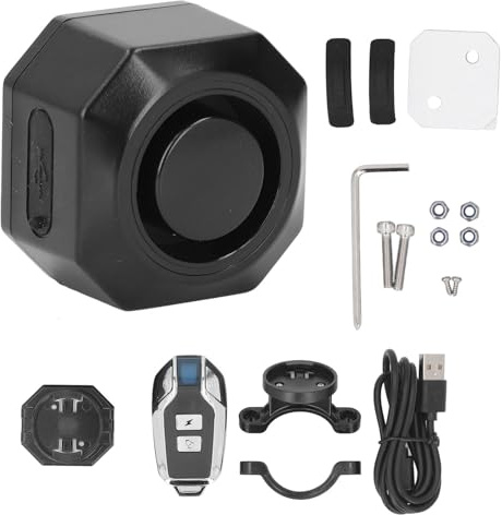 Alarma de Bicicleta Recargable con Control Remoto, Sistemas de Alarma con Sensor de Vibración Antirrobo con Control Remoto, Alarma Impermeable para Remolque de Bicicleta y