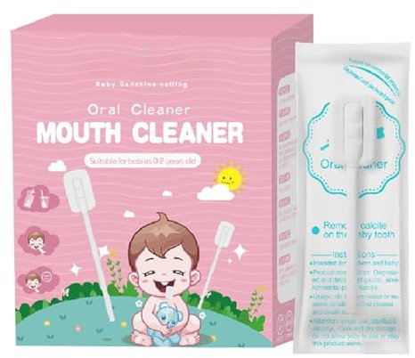 Lot de 30 Nettoyeurs de Langue Bébé en Coton, Brosse à Dents Jetable pour Nourrissons de 0 à 36 Mois