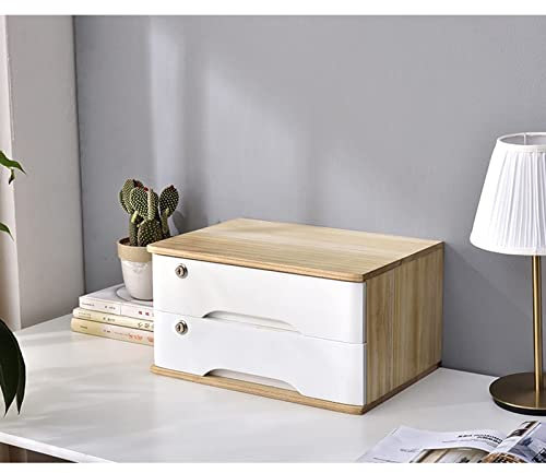 Schreibtischschränke aus Holz mit Schlössern, Massivholz Aufbewahrungsbox und Make-up Aufbewahrungsboxen Schreibtisch ordentlich Büroschrank für Büro und Heimgebrauch