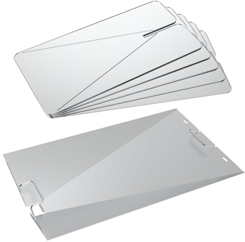 GLOWYE Drip Pan Heat Baffle and Drip Tray Liner Kit for Traeger Woodridge Pellet Grill TFB86MLH, Stainless Heat Baffle with 5-Pack Disposable Drip Pan Linders for Traeger BAC818