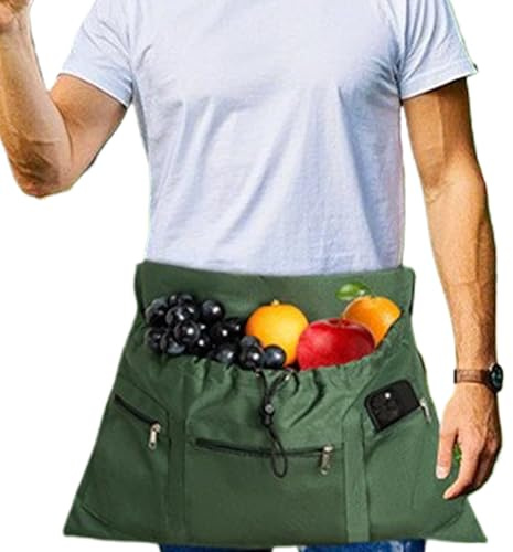 Gardening Apron | Waterproof 600D Garden Tool Belt | Garden Tool Apron With Pockets,Heavy Duty Safety Gardening Accessories For Storing Small Items Picking Tools Fruit