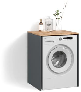 Livinity Mobiletto per lavatrice Paolina, Antracite/Rovere dorato, 68 x 88.2 cm
