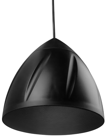 Power Dynamics PDS50B - Lautsprecher Hängend, 80 Watt Deckenlautsprecher, 8 Ohm, 100 Volt, Ceiling Speaker mit Montagesockel - Schwarz