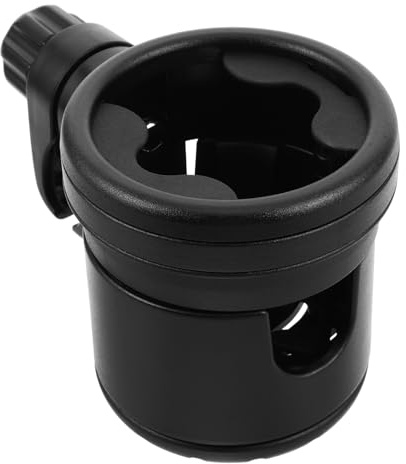 IWOWHERO Porte-Gobelet Rotatif pour Fauteuil Roulant et Poussette Support Bouteille Noir Fixation Sécurisée et Pliable Porte-Boisson Pratique pour Déambulateur et Poussette Canne