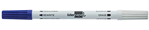 Liderpapel 75487 - Rotulador de Punta Fina con Borrador de Tinta, Azul