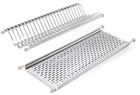 EMUCA Escurridor de Platos y Vasos para Muebles de Cocina de 70 cm de ancho, anchura interior módulo 635 -670 mm, Acero Inoxidable