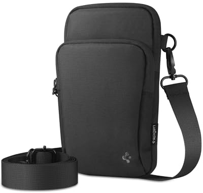 Spigen dynamisk sköld axelremsväska män resor stöldskydd män sholder, [Lätt] [Ergonomisk justerbar rem] Mobiltelefonhållare väska för vandring, cykling och löpning