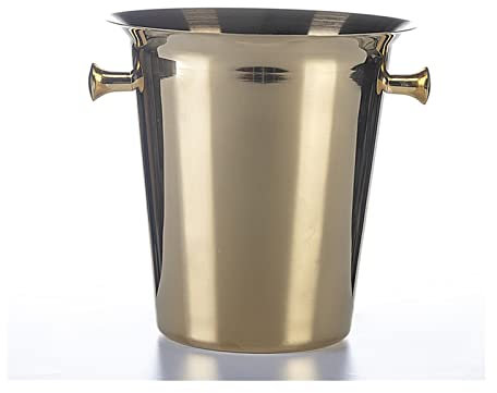 caihuashopping Eiseimer Gold Champagner Eimer Edelstahl Verdickter EIS Weineimer Retro EIS Eimer for Partys for Familienfeiern Partys Bars Eiskübel Sektkühler