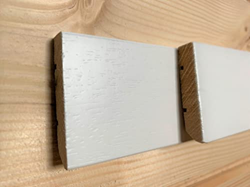 Battiscopa in Ayous massello laccato bianco mm.50x10x2500 n° 3 pezzi totale mt. 7,50. Made in Italy.
