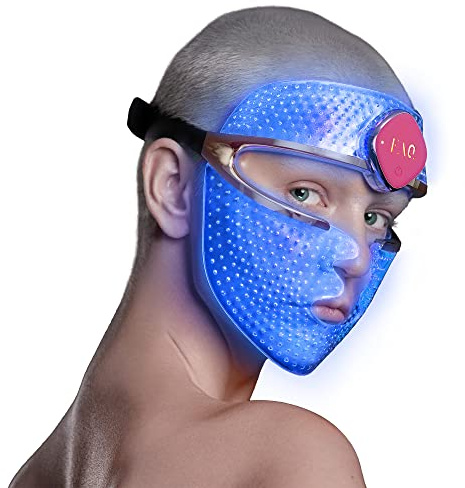 FAQ 201 RGB-LED-Gesichtsmaske - Tragbares Hautpflegegerät | LED-Gesichtsmaske, Rotlichtmaske, RGB-LED, Blaulicht, Grünlicht, 600 Lichtpunkte, Kabellos, Alle Haut