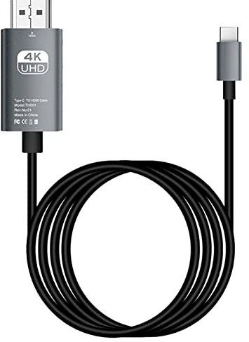 Annadue Cavo da USB C a HDMI 4K 6 Piedi, Cavo da Tipo C a HDMI Thunderbolt 3 Compatibile con per Mate 20, per S9/S8, per Book 2/Go, per P30, ECC. (Nero)