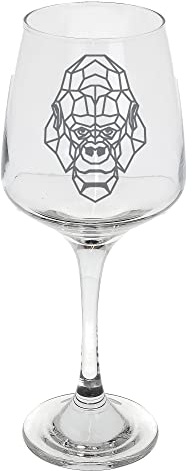 Grand verre à vin Gorilla - Verre à vin gravé - pour les amateurs de Gorilla - Grand verre à vin Tallo - Cadeau d'anniversaire pour lui et elle