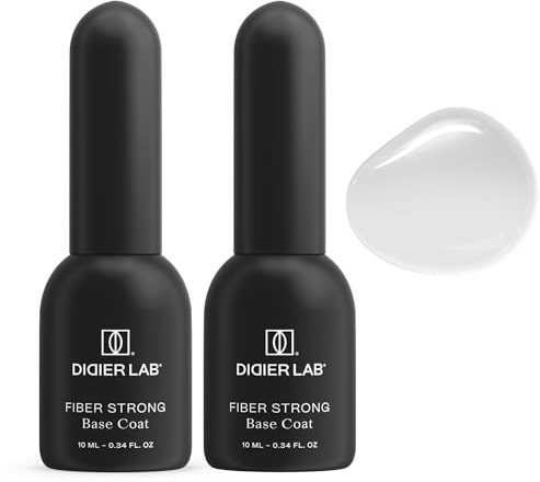 DIDIER LAB - Premium Fiberglas Gel Nägel Base Strong - Klar Base Coat UV LED ohne HEMA und TPO - Starker Unterlack für Dünne und Geschädigte Nägel - Soak Off Gel - 2x10ml