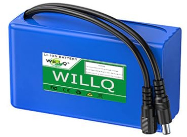 WILLQ DC 12 Volts Lithium Battery Pack 12V 3000mAh 5000mAh 8000mAh 10000mAh 16000mAh 20000mAh 30000mAh Rechargeable Replacement Battery