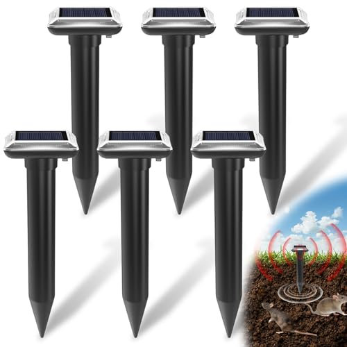 Repellente talpa solare 6 pezzi repellente tortora repellente repellente per campagnol ad ultrasuoni, repellente animale per talpa gopher serpenti arvicole e altri parassiti
