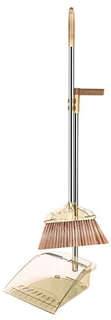 Modern Besen- und Kehrschaufel-Set. Besen aus Edelstahl mit langem Stiel und Kehrschaufel für die Küche, das Büro und zu Hause Komfortabel