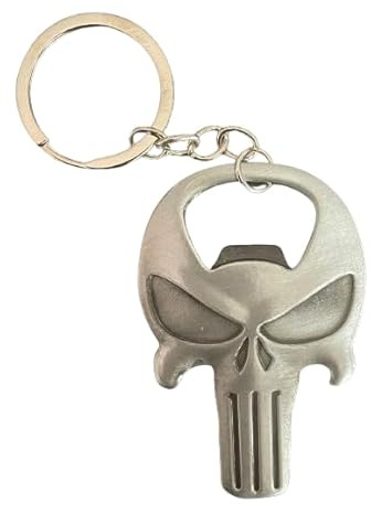Generic Calavera llavero abrebotellas compatible con Punisher Superhéroes Gadgets Accesorios Idea Regalo Hombre Mujer Niño Fantasy Cosplay, plateado, Talla única