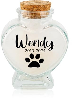 CSstone Personalisierte Haustier Pelz Memorial Andenken Box Erinnerungsbox für Tierhaare aus Holz, mit Pfote, Tierhaare, Aufbewahrungsbox für Hund, Katze, Gedenkflasche für Tierliebhaber