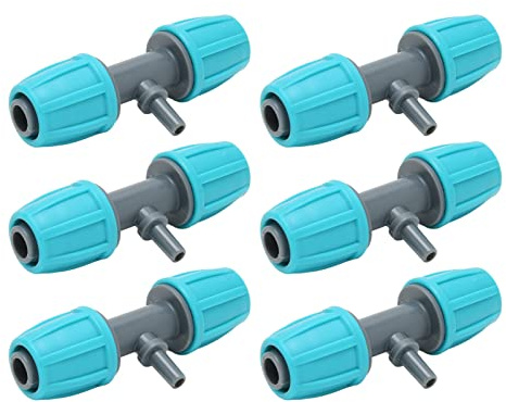 Ouitble 10 raccordi a T spinati da 16 mm a 4/7 per tubo di irrigazione per giardino e cortile