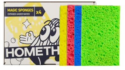 Homethings Magic Pop-up Sponge, 4 Pack, Plastic-Free, Compostable