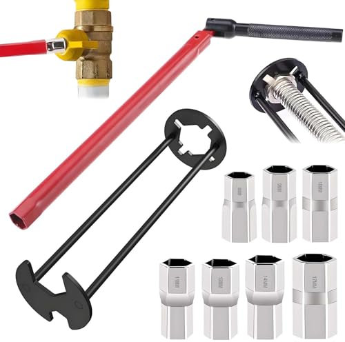 FZYCOM Utensile per L'installazione dei Rubinetti 8-17mm, Chiave Rubinetto Lavello, Chiave per Rubinetto Sottolavello, Chiave per Dadi Rubinetti, Chiavi a Tubo per Rubinetti, Chiave Sottolavello
