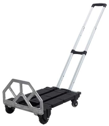 lskdnrufh Handkarre Multifunktionale Haushaltswagen und tragbare Trolleys. 3 Arten von faltbaren Flachbettwagen mit Geländer und Zugstangen Sackkarre