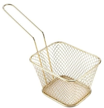 CHUNXVLI Scolapasta Schiumarola Cestello for Fritture for Patatine Fritte in Acciaio Inossidabile, Adatto for Utensili da Cucina Domestici per Cucinare in Cucina(Gold,20cm)