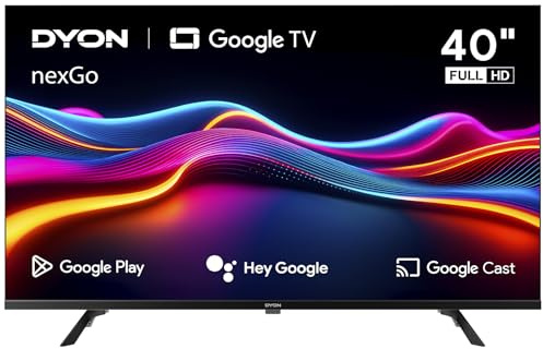 DYON nexGo 40F 40 Zoll Full HD Smart Fernseher mit Triple Tuner | Sprachsteuerung, Google Play Store, MagentaTV, Chromecast, Kinderprofil mit Timer, WLAN, Bluetooth, 2x HDMI, 2x USB