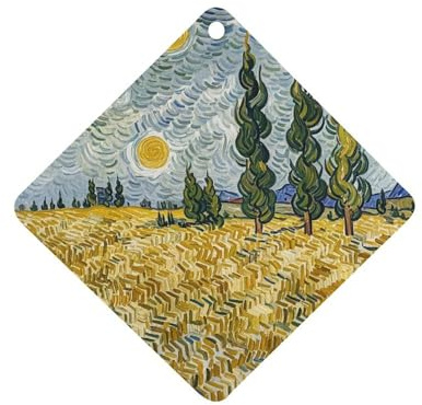 Deodorante per auto con campi di grano e cipressi da appendere, a lunga durata, profumate per auto, aromaterapia, profumate a rombo, per veicoli, camera da letto, guardaroba, stile nero