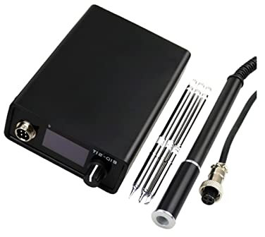 Station de soudage, T12-Q19 Station de soudure de fer à souder électronique OLED 1. 3 pouces appropriées AC DC Puissance avec poignée en métal m8 pointes de fer Pour la retouche et le dessoudage(SET3)