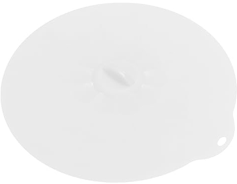 CLISPEED Extra Large Round Food Grade Silicone Sealing Lid Pan Lid White Semi- Silicone Cover for Home Food Preservation