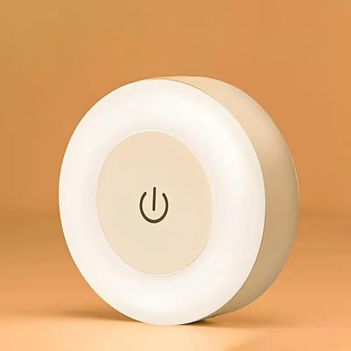 LumeVert [Modern LED Lamp] Dimmable Touch Night Light, Rechargeable 400mAh Battery Bedside Lamp | Warm/Cool White, Plastic Shade, Ceiling Lights, for Bedroom, Hallway, Living Room, Closet, Washroom