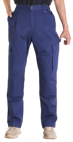VEVOR Pantaloni Protettivi per Saldatura, Taglia XXL, Pantaloni Cargo Ignifughi, Tasche Multiple e Vita Elastica, Cuciture Rinforzate Antistrappo, Lavori di Saldatura, Abbigliamento Casuale, Blu Scuro