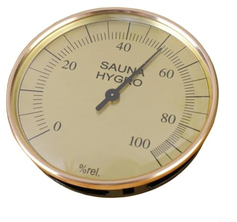 Thermomètre et hygromètre de sauna sans batterie avec construction en alliage d'aluminium, pour un capteur bimétallique précis pour une surveillance fiable de la température et de l'humidité