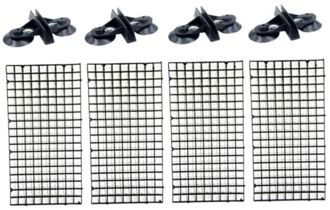 TOYANDONA Spliced Aquarium Isolation Panel with Suction Cups Black Divider for Fish Tank Breeding Platform Building and Bottom Filter Separation Lattice Plates for Aquariums