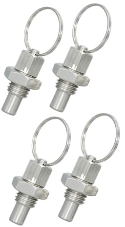 iplusmile 4 pièces Goupilles à Ressort Inox avec Anneau de Traction Ressort Robuste Non Verrouillable Accessoires Mécaniques Durables pour Moulage Châssis et Équipement Industriel