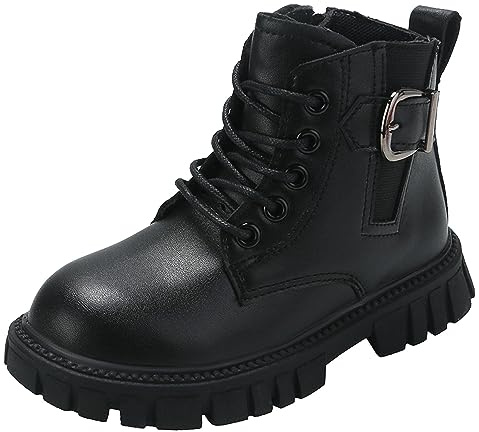 2026 Bottes d'hiver pour filles Chaussures tendance à talon épais Semelle souple Bottines décontractées confortables et respirantes, Noir , 30 EU