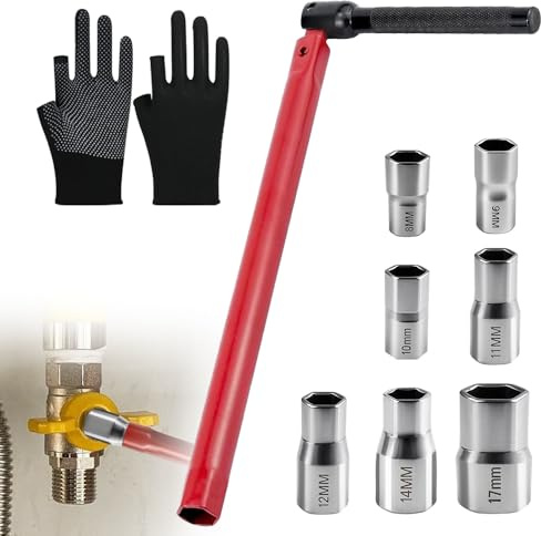 Hojalis Outil Pour L'installation De Robinets, Jeu De Clés Pour écrou De Robinet 8-17 Mm, Clé De Robinet De Sol, Outil Spécial Pour Robinet De Lavabo Avec Gants Pour Installations Sanitaires