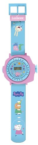 Lexibook, Peppa Pig, justerbar armbandsur, projicera 20 bilder av Peppa Pig, digital skärm, för barn, DMW050PPLXB