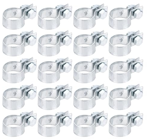 QUARKZMAN 20 Piezas Bandas De Refuerzo Para Cerca De Eslabones De Cadena, Bandas De Tensión De Acero Galvanizado Con Tornillos Y Tuercas Para Postes De 1-1/16, Tuberías, Puertas Y