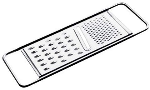 PIAZZA - Grattugia Formaggio Manuale in Acciaio Inox – 3 Lame diverse 11 x 28cm - Ideale anche per Verdure, Limone, Mela, Patate, Carote, Agrumi